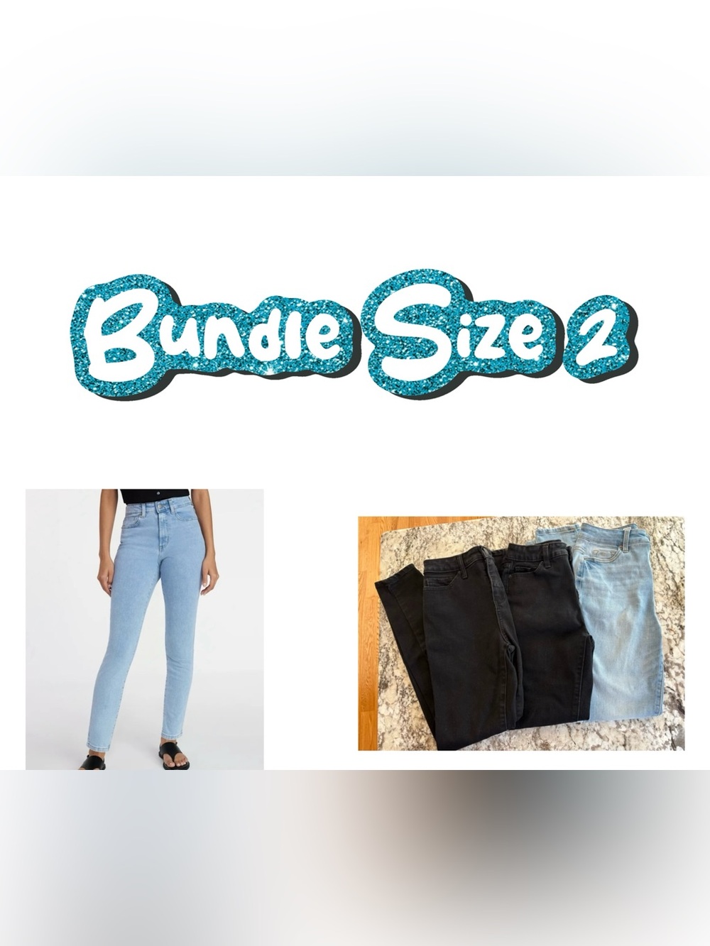 Time and Tru High Rise Skinny Jeans Bundle - Black and Light Wash